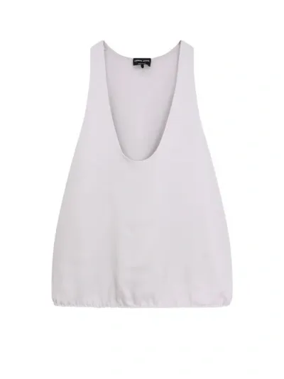 Giorgio Armani Lined Silk Top In White