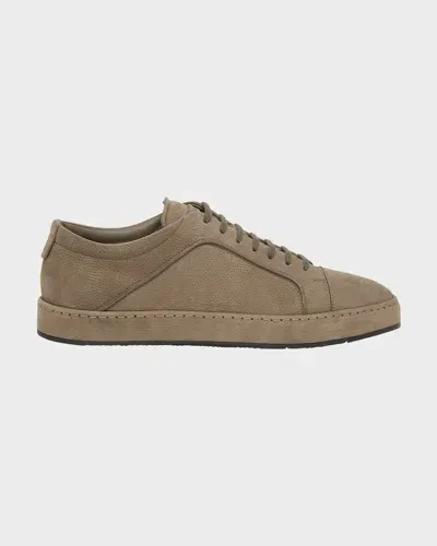 Giorgio Armani Men's Suede Low-top Sneakers In Dark Olive