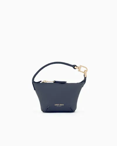 Giorgio Armani Mini La Prima Soft Nappa-leather Handbag In Blue