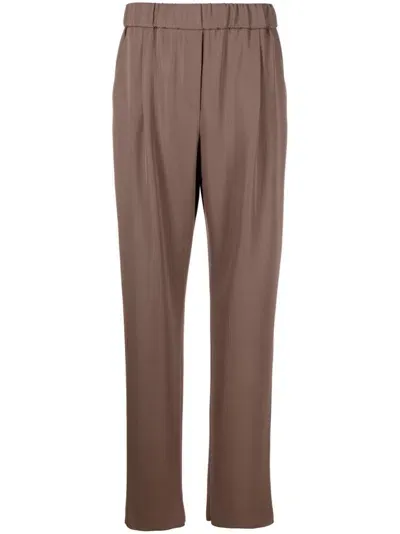 Giorgio Armani Cropped Straight-leg Trousers In Brown