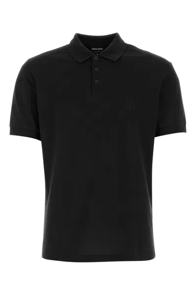 Giorgio Armani Polo Shirt-46 Nd  Male In Black