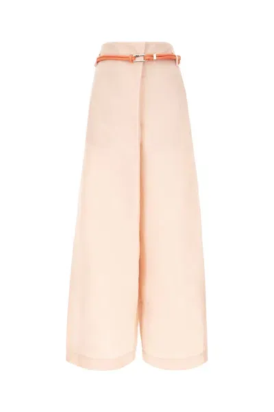 Giorgio Armani Powder Pink Cotton Blend Pants In U4fs