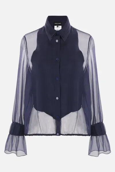 Giorgio Armani Shirts In Blue Abyss