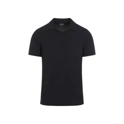 Giorgio Armani Short-sleeved Blue Polo Shirt