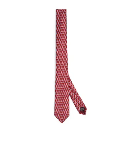 Giorgio Armani Silk Jacquard Lobster Tie In Red