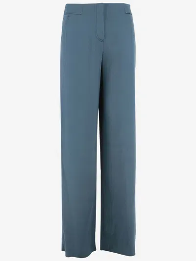 Giorgio Armani Silk Pants In Green