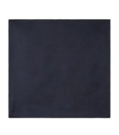 Giorgio Armani Silk Pocket Square In Blue