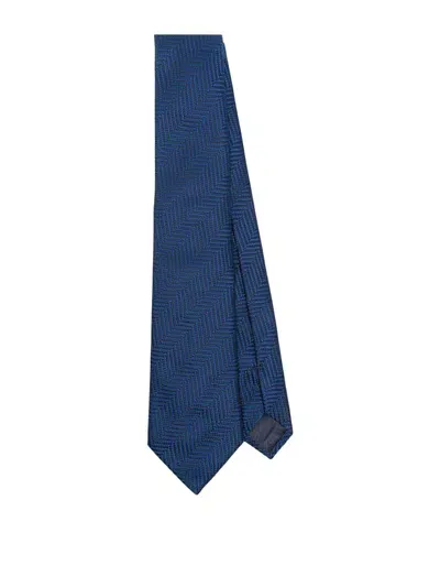 Giorgio Armani Silk Tie In Blue