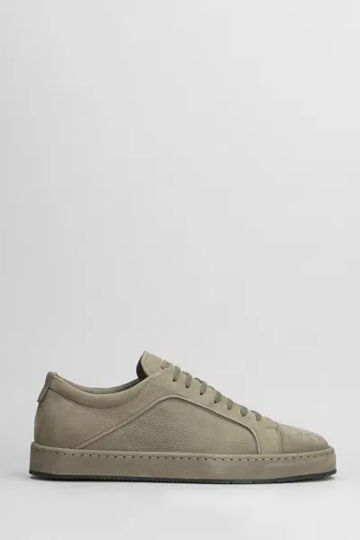 Giorgio Armani Sneakers In Grey Leather In Green