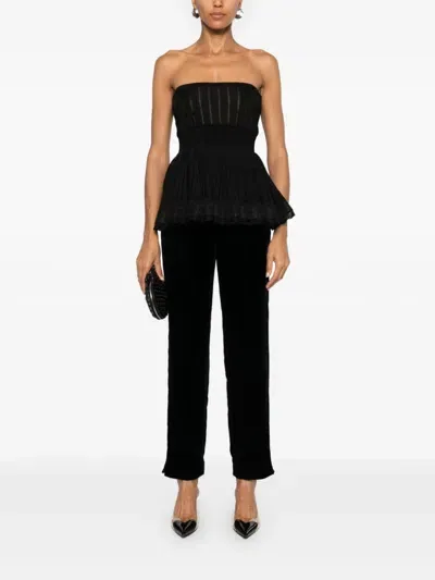 Giorgio Armani Velvet Trousers In Black