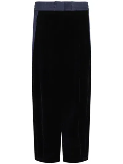 Giorgio Armani Velvet Trousers In Blue