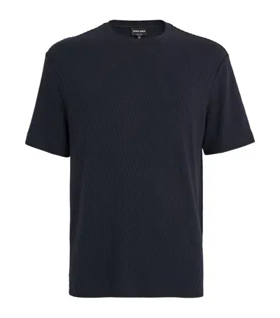 Giorgio Armani Viscose-cashmere T-shirt In Black