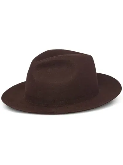 Giorgio Armani Wool Hat In Brown