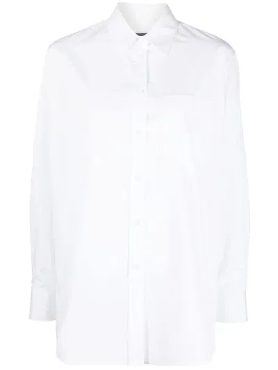 Giorgio Armani Long-sleeve Cotton Shirt In White