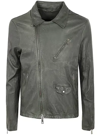 Giorgio Brato Eco Sheepskin Biker Jacket Clothing In Green