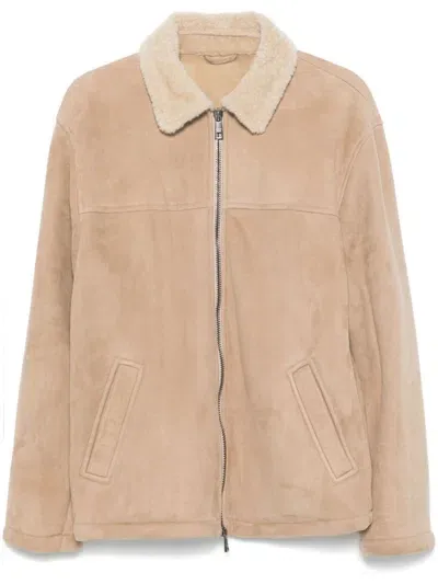 Giorgio Brato Suede Jacket In Neutrals