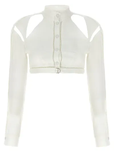 Giovanni Bedin Top Cropped Cut Out In White