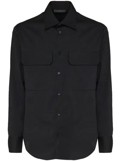 Giuliano Galiano Buttoned Long-sleeve Shirt In Black