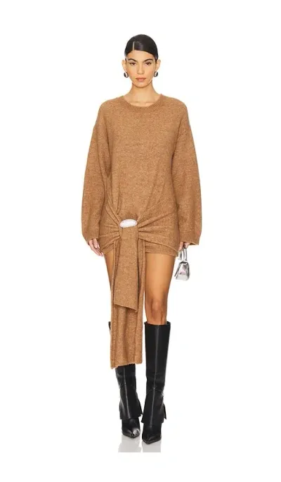 Giuseppe Di Morabito Belted Sweater Dress In Tan