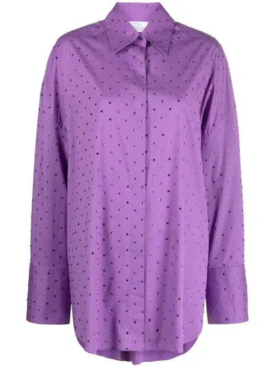 Giuseppe Di Morabito Crystal-embellished Long-sleeve Shirt In Pink & Purple