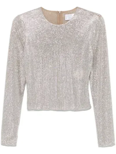 Giuseppe Di Morabito Crystal-embellished Top In Neutrals