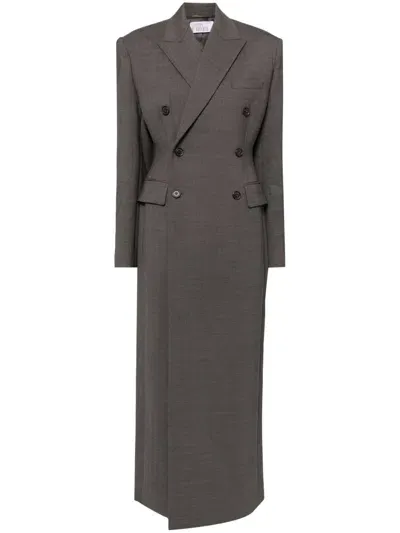 Giuseppe Di Morabito Double Breasted Long Coat In Grey