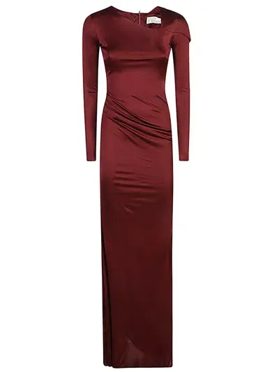 Giuseppe Di Morabito Viscose Jersey Gown In Bordeaux