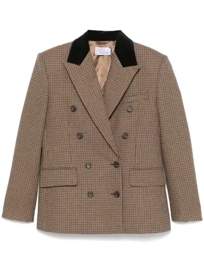 Giuseppe Di Morabito Houndstooth Double-breasted Blazer In Brown