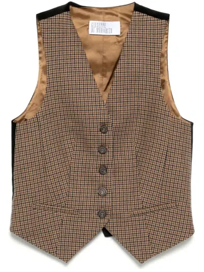 Giuseppe Di Morabito Houndstooth Gilet In Brown