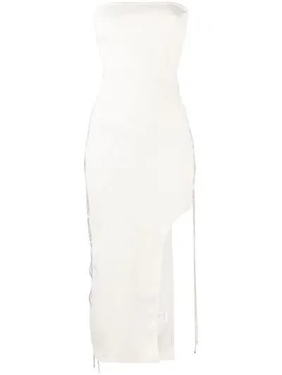 Giuseppe Di Morabito Lace-up Midi Dress In White