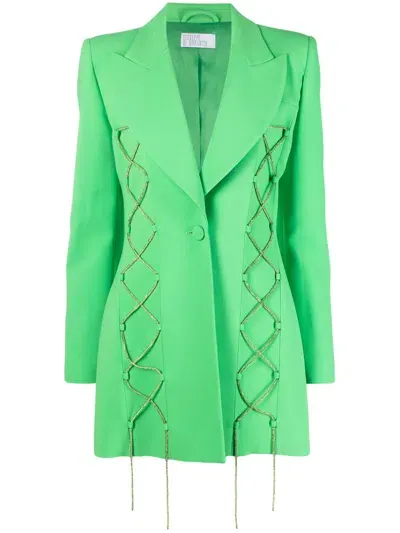 Giuseppe Di Morabito Lace-up Single-breasted Coat In Grün