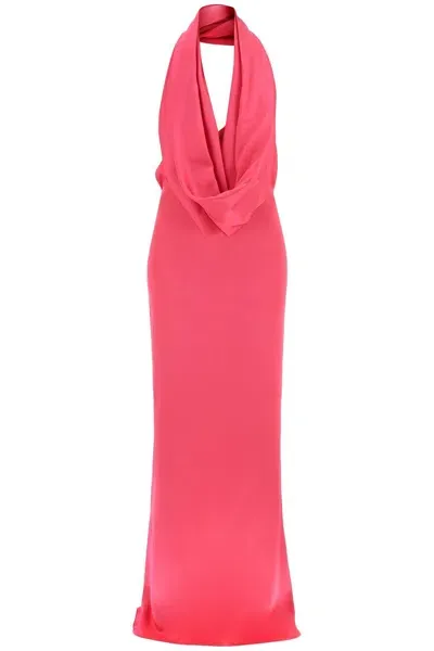 Giuseppe Di Morabito Maxi Gown With Built-in Hood In Pink