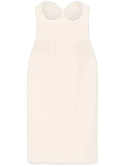 Giuseppe Di Morabito Strapless Midi Dress In Neutrals