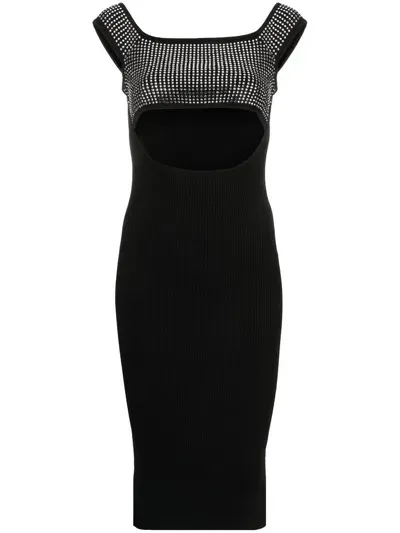 Giuseppe Di Morabito Stud-embellished Knitted Midi Dress In Black