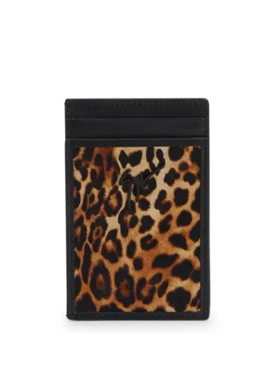 Giuseppe Zanotti Albert Leopard-print Cardholder In Brown