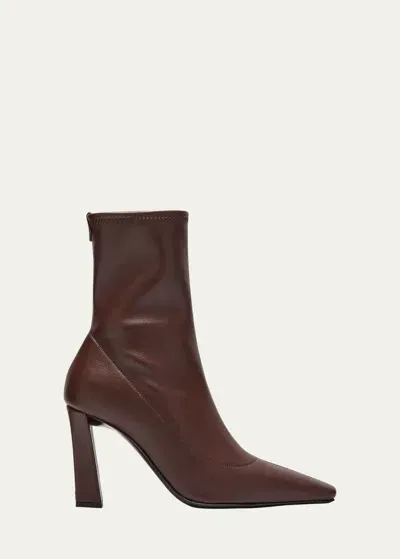 Giuseppe Zanotti Barbaro Stretch Leather Ankle Booties In Choco