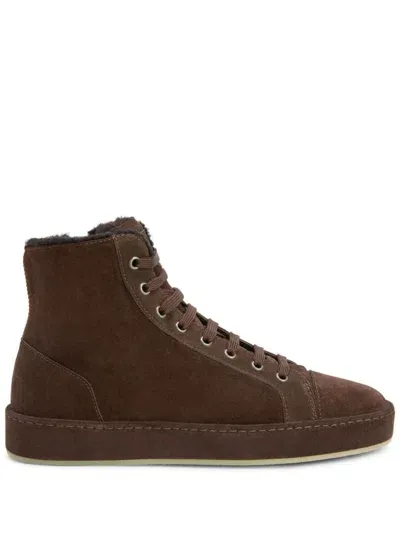 Giuseppe Zanotti City Suede Sneakers In Brown