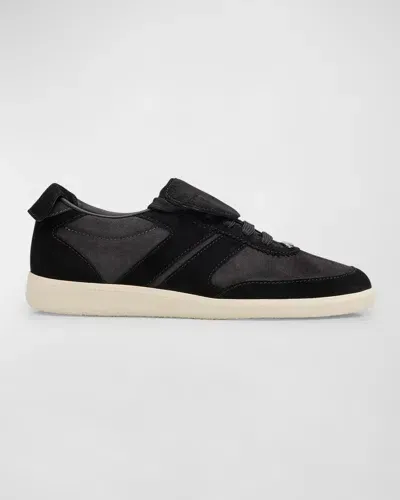 Giuseppe Zanotti Men's Bicolor Suede Low-top Sneakers In Nero