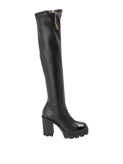 Giuseppe Zanotti Slim Fit Maxi Metal Boots In Negro