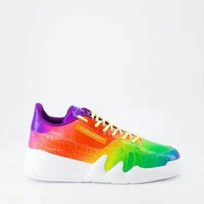 Giuseppe Zanotti Talon Rainbow Embossed Sneakers In Multi