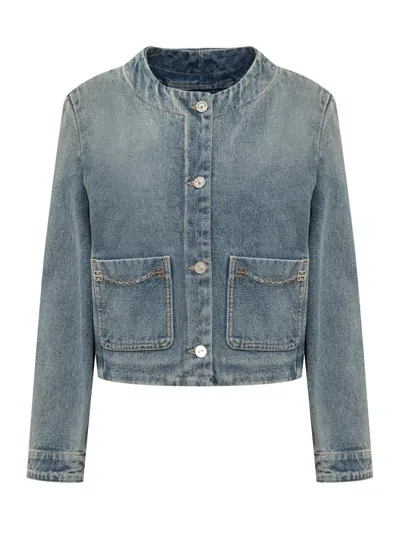 Givenchy 4g Jeans Blouson In Blue