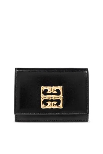 Givenchy 4g Liquid Logo Plaque Card Holder In Black