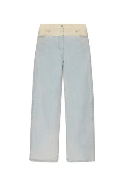 Givenchy 4g Plaque Oversized Jeans In Blue