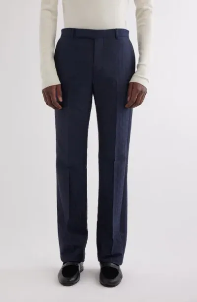 Givenchy '90s Fit Wool & Silk Evening Dress Pants In Night Blue