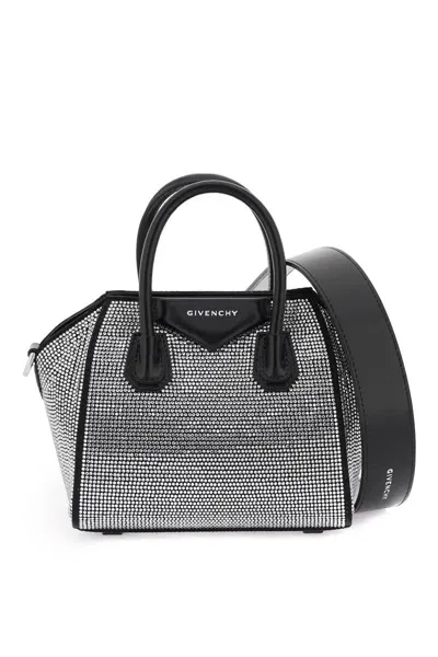 Givenchy 'antigona Toy' Bag With Rhinestones In Black,silver