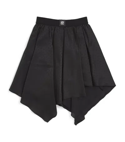 Givenchy Kids' Asymmetric Logo Skirt In Black