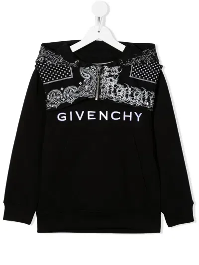 Givenchy Bandana Logo Print Hoodie In Schwarz