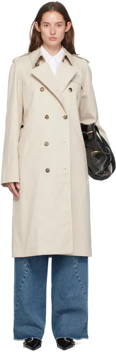 Givenchy Beige Voyou Trench Coat In 297-eggshell