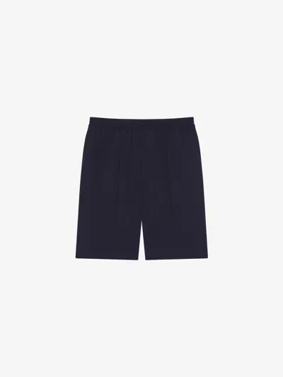 Givenchy Bermuda Shorts In Wool Poplin In Blue