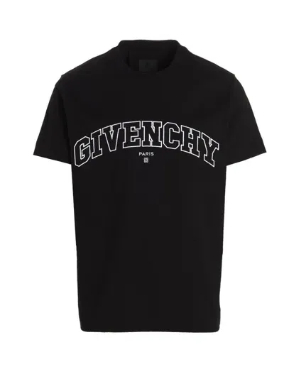 Givenchy Logo-embroidered Cotton T-shirt In Black